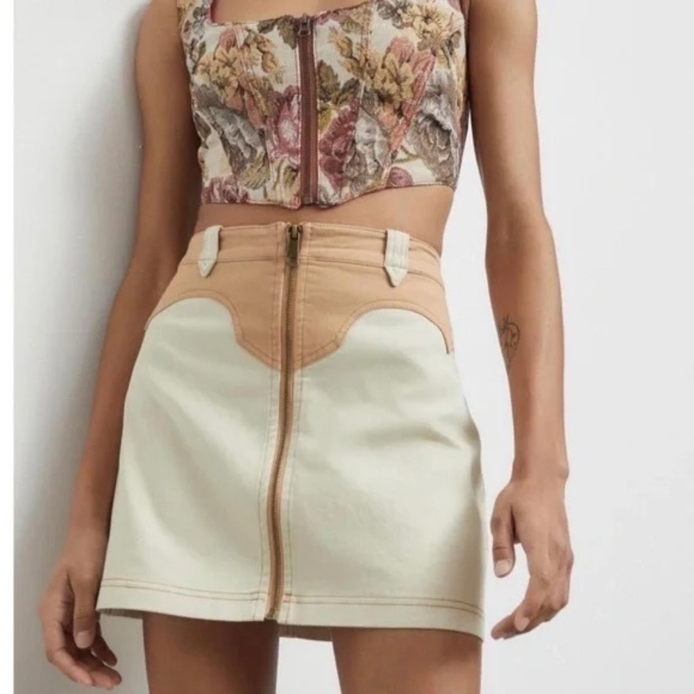 BDG Cody Denim Western Mini Skirt Size L (6-8)